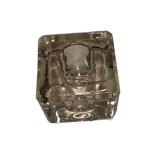 INK WELL Crystal Glass - Clear Heavy - Square Art Deco - Vintage ✅ - Picture 6 of 8